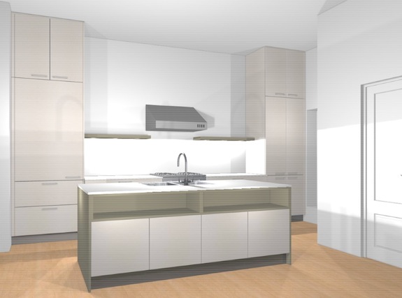 3D Rendering of Harlem brownstone kitchen 3D Rendering of Harlem brownstone kitchen