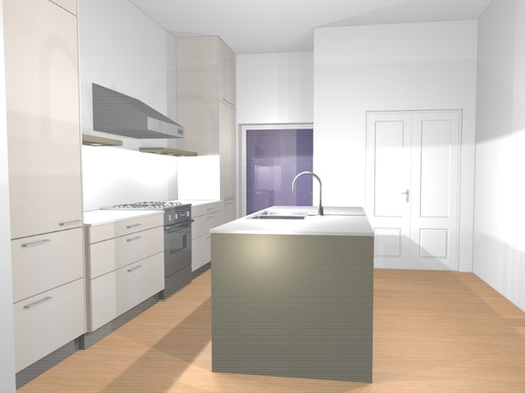 3D Rendering of Harlem brownstone kitchen 3D Rendering of Harlem brownstone kitchen