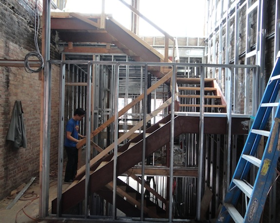 Last flight of stairs up to roof