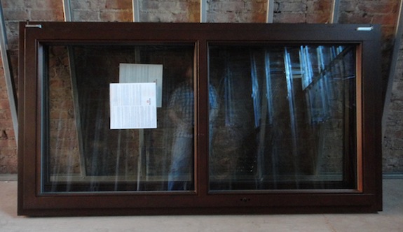 Chocolate colored wood window from Gaulhofer