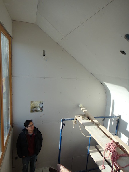 bulkhead with curved drywall