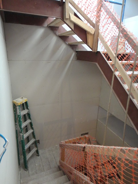stairwell drywall