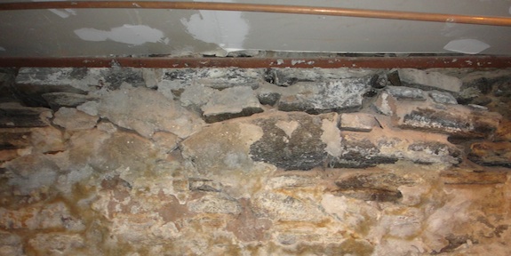 missing mortar in foundation