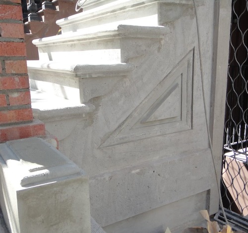 Finished stoop detailing ready for brownstone finish Finished stoop detailing ready for brownstone finish