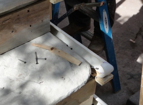 PVC used for brownstone stair tread form work PVC used for brownstone stair tread form work